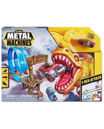 Set Zuru - Metal Machines, staza s dva loopinga i kolica, T-Rex Attack - 1