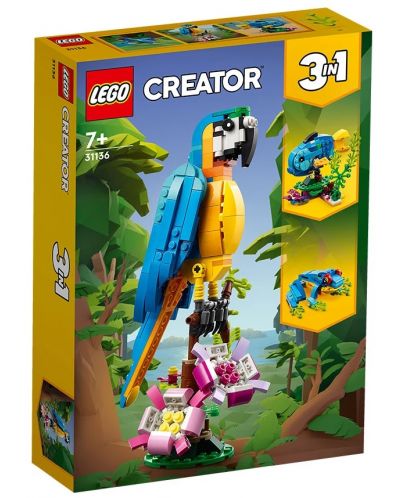 Konstruktor  3 u 1 LEGO Creator - Egzotična papiga (31136) - 1
