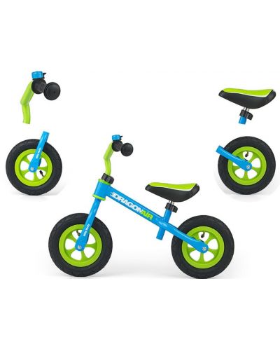 Bicikl za ravnotežu Milly Mally - Dragon Air, plavi /zeleni - 2
