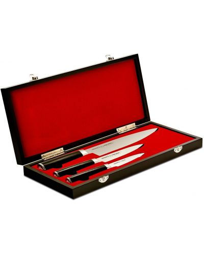 Set od 3 noža u poklon kutiji Samura - MO-V, crna drška - 3