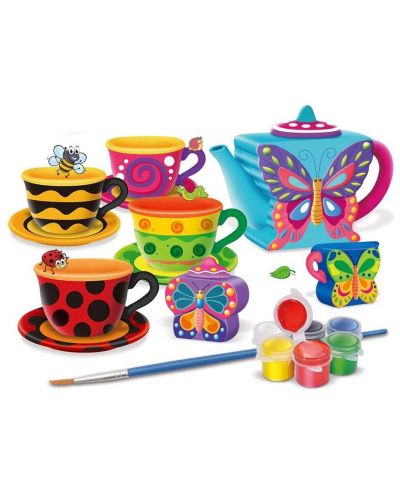 Set za bojanje Felyx Toys - Keramički set za čaj, Leptiri, 15 komada - 2