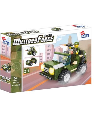 Konstrukcijski set 3 u 1 Alleblox Military Force - Vojni džip, 180 dijelova - 1