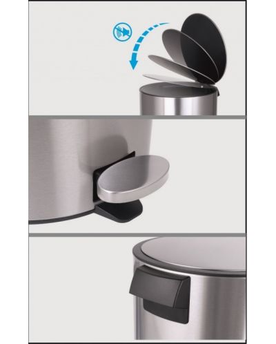 Kanta za kupaonicu Inter Ceramic - 7072G, 5 l, Anti-Fingerprint, sivi mat - 5