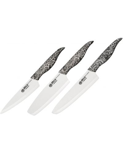 Set od 3 noža Samura - Inca, crno-bijela drška - 1