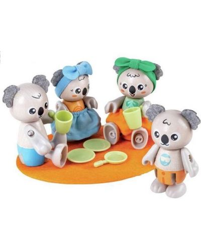 Set drvenih figura Hape - Obitelj Koala, 10 dijelova - 2