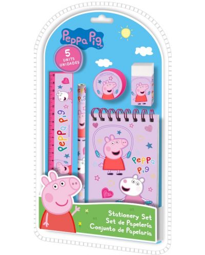 Set školskog pribora Kids Licensing - Peppa Pig, 5 dijelova - 1