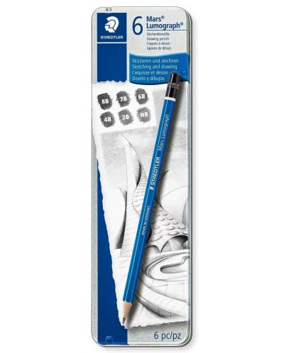 Set olovki Staedtler Mars Lumograph - Soft, 6 komada  - 1