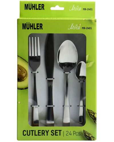 Set pribora za jelo Muhler - Mika MR-2401, 24 komada, srebrni - 2