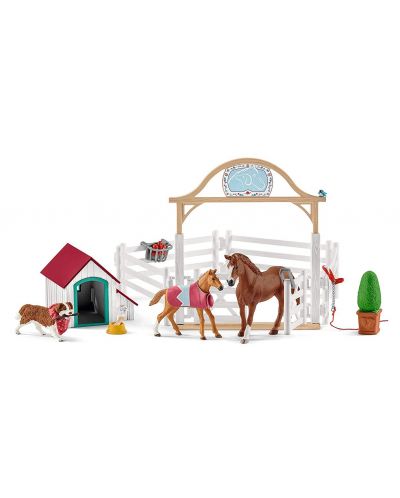 Set figurica Schleich Farm World Horses - Hannahini konji i pas Ruby - 1