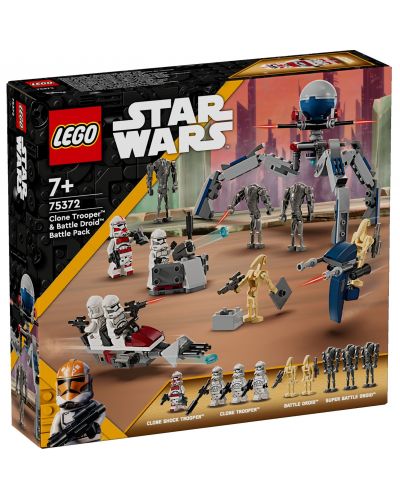Konstruktor LEGO Star Wars - Clone Stormtroopers i Battle Droids Battle Pack (75372) - 1