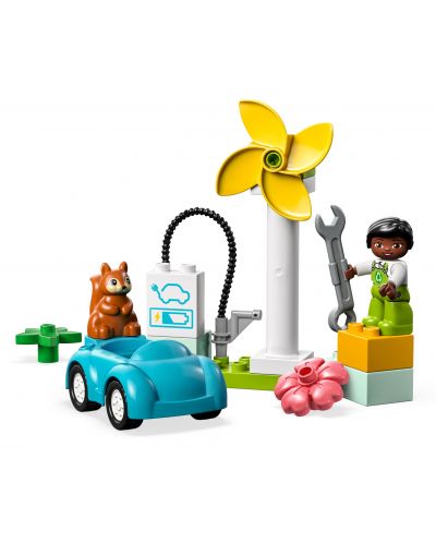 Konstruktor LEGO Duplo - Zračna turbina i električni automobil (10985) - 2