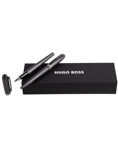 Set kemijske olovke i nalivpera Hugo Boss Contour Iconic - Tamnosivi - 1