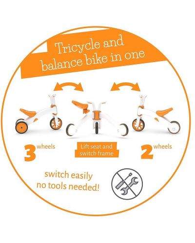 Bicikl za ravnotežu 2 u 1 Chillafish - Bunzi Matе, narančasti - 7