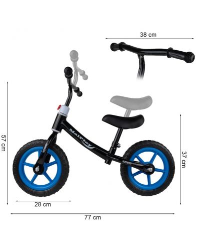 Bicikl za ravnotežu MalPlay - Plavi i crni - 2