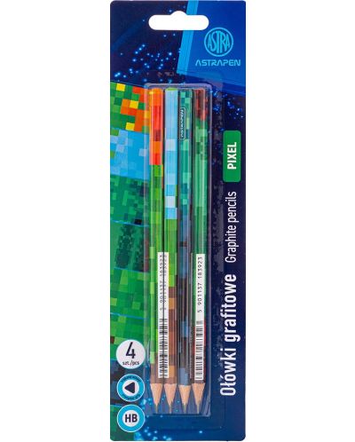 Set grafitnih olovaka Astra Astrapen - Pixel, HB, 4 komada - 1