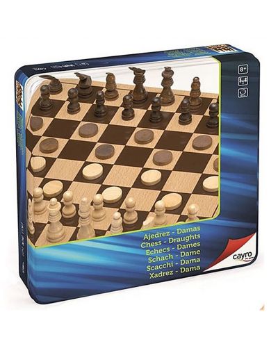 Set šaha i backgammona Cayro – 25.5 x 25.5 cm, u metalnoj kutiji - 1