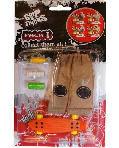 Set igračaka za prste Grip&Trick –  Penny Board, narančasti - 1
