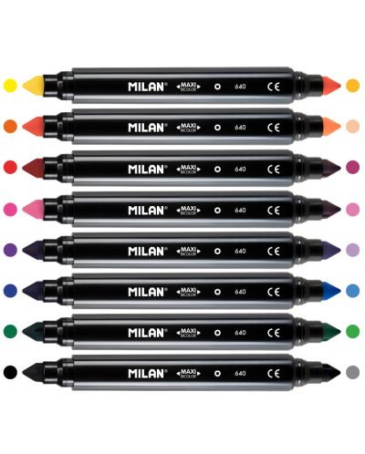 Set dvostranih flomastera Milan - Maxi Bicolour, 16 boja - 2