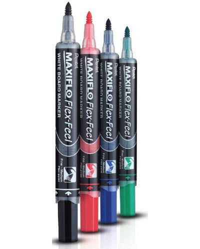 Set markera Pentel Board Maxfilo - Flex-Feel, 4 komada + spužvica - 1