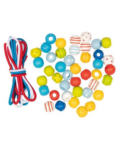 Set drvenih perli i gumica u boji Goki - 1