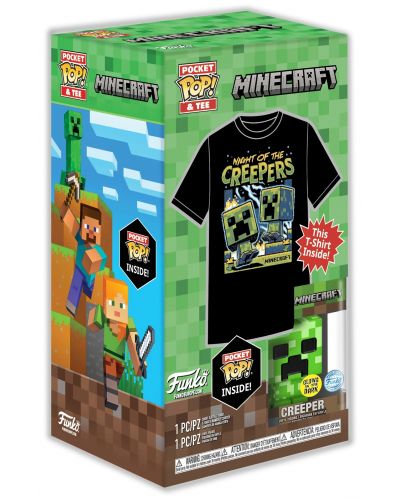 Set Funko POP! Collector's Box: Games - Minecraft - Blue Creeper (Glows in the Dark) - 5