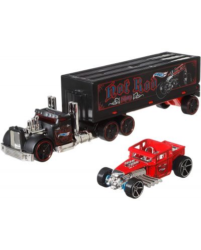 Set Mattel Hot Wheels Super Rigs - Kamion i automobil, asortiman - 8