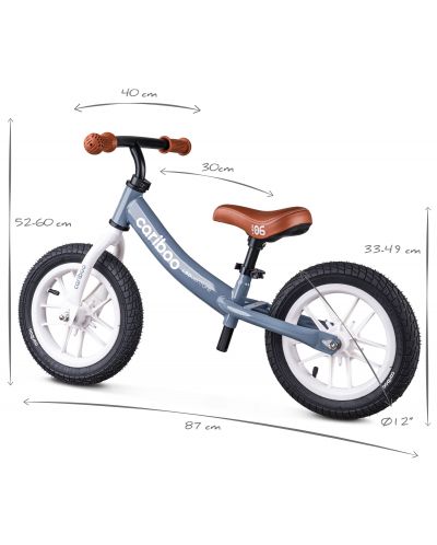 Bicikl za ravnotežu Cariboo - LEDventure, plavo/smeđi - 8