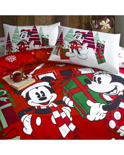 Set za spavaću sobu TAC Licensed - Minnie & Mickey Christmas, 100% pamuk - 2