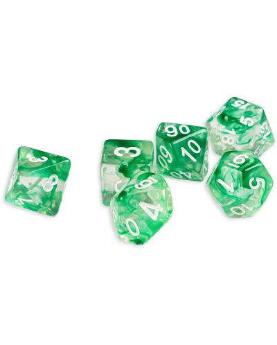 Set kockica Dice4Friends Transparent - Nebula Green, 7 komada - 1