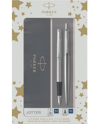 Set nalivpera Parker Jotter Stainless Steel CT - S kemijskom olovkom - 1