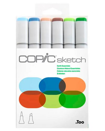 Set markera Too Copic Sketch - Zemljani tonovi, 6 boja - 1