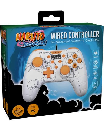Kontroler Konix - za Nintendo Switch/PC, žičan, Naruto, bijeli - 6