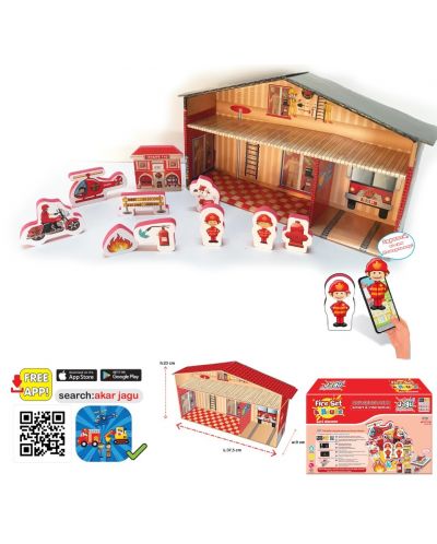 Set igračaka koji govore Jagu - Vatrogasni dom i kuća, 13 dijelova - 1