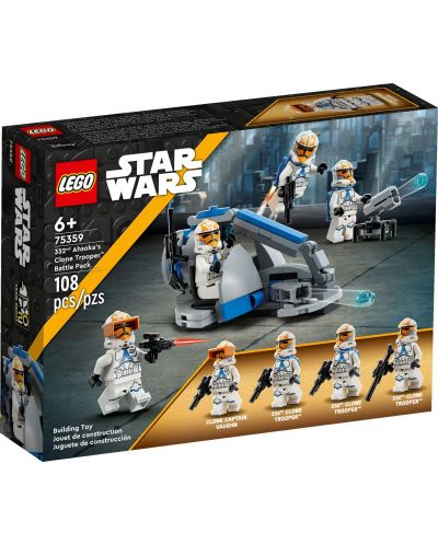 Konstruktor LEGO Star Wars - Borbeni paket Ahsoka's 332 Legion Clone Stormtrooper (75359) - 1