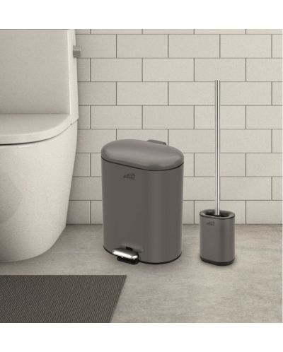 Set WC četke i kante Inter Ceramic - 8355G, 6 L, sivi mat - 6
