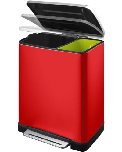 Kanta za odvojeno prikupljanje otpada EKO Europe - E-Cube, 28 + 18 L, crvena - 2