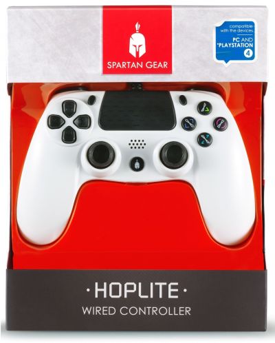 Kontrolor Spartan Gear - Hoplite, za PC/PS4, žičani, bijeli - 3