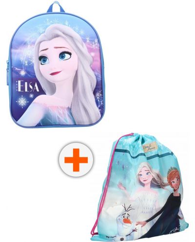 Set za vrtić Vadobag Frozen II - Ruksak i sportska torba, Elsa and Anna - 1