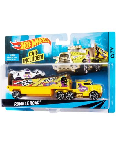 Set Mattel Hot Wheels Super Rigs - Kamion i automobil, asortiman - 6