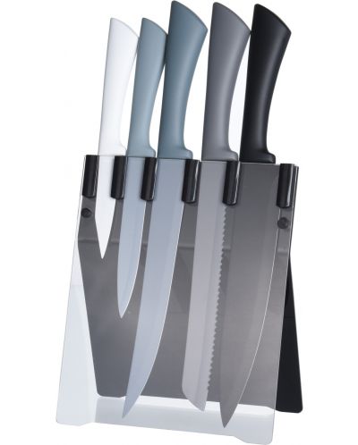 Set od 5 kuhinjskih noževa H&S - sa stalkom, raznobojni - 1