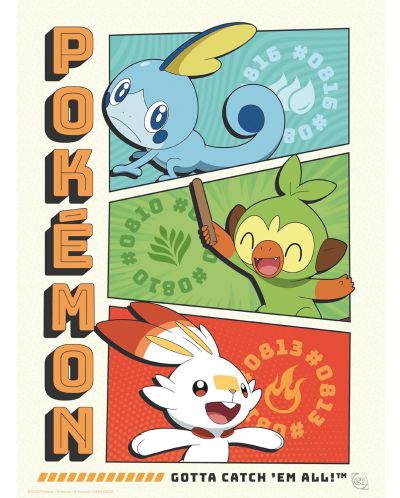 Set mini postera GB Eye Games: Pokemon - Starters - 4