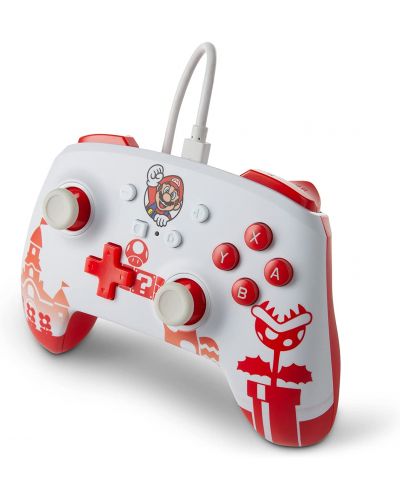 Kontroler PowerA - Enhanced, žičani, za Nintendo Switch, Mario Red/White - 4