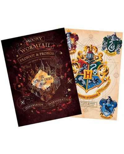 Set mini postera GB eye Movies: Harry Potter -Crests & Marauders - 1