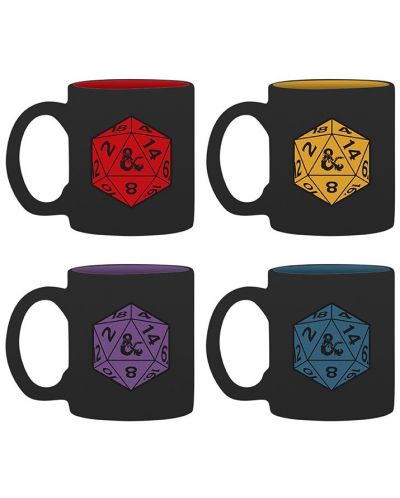 Set šalica za espresso ABYstyle Games: Dungeons & Dragons - D20, 110 ml - 1