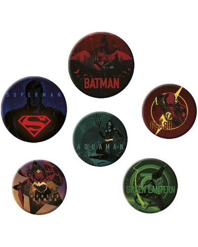 Set bedževa ABYstyle DC Comics: Justice League - Logos - 1
