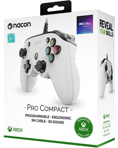 Kontroler Nacon - Xbox Series Pro Compact, bijeli - 5