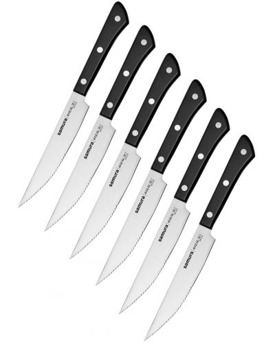 Set od 6 noževa za meso Samura - Harakiri, crna drška - 1