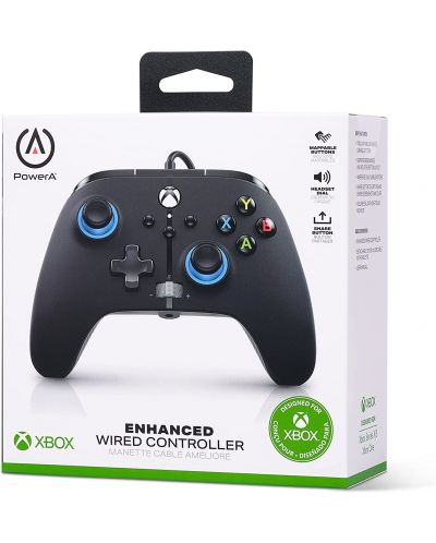 Kontroler PowerA - Enhanced, жичен, за Xbox One/Series X/S, Blue Hint - 8