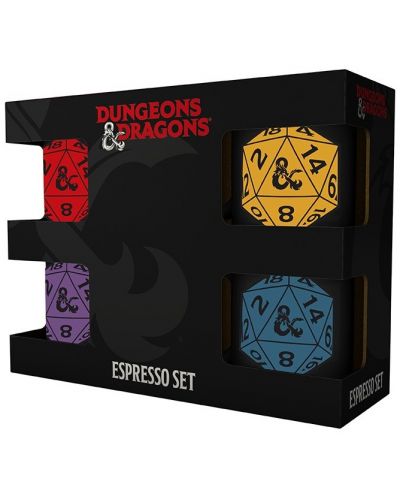 Set šalica za espresso ABYstyle Games: Dungeons & Dragons - D20, 110 ml - 2