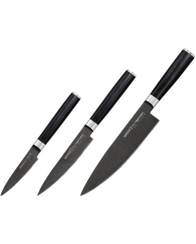 Set od 3 noža Samura - MO-V Stonewash, crni - 1